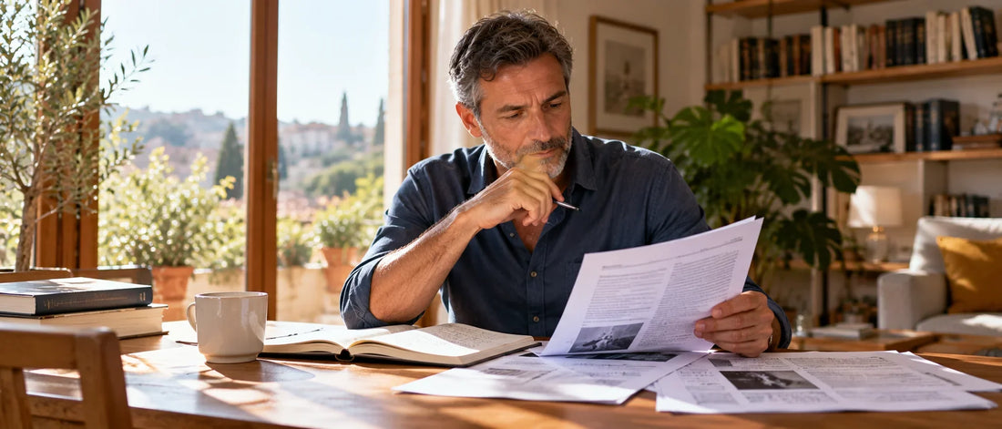 Uomo che analizza studi clinici