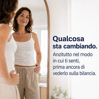donna sente le prime sensazioni di maggior benessere dopo aver iniziato ad assumere BRUCIA GRASSI Ribovita®
